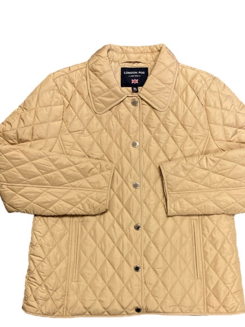 London Fog Quilted Light Beige Puffer Jacket
